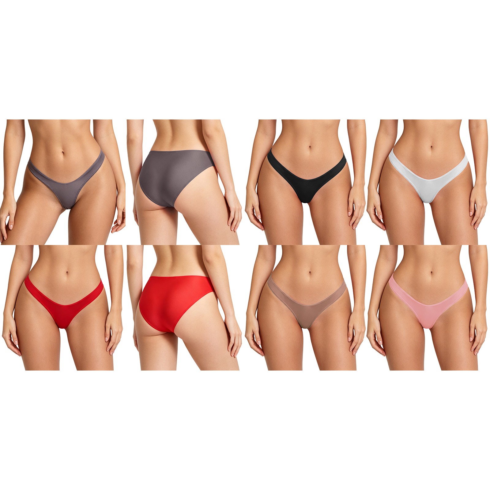 Women Lingerie Sheer Panties High Elastic Briefs Cheeky Cut Thongs Low Rise