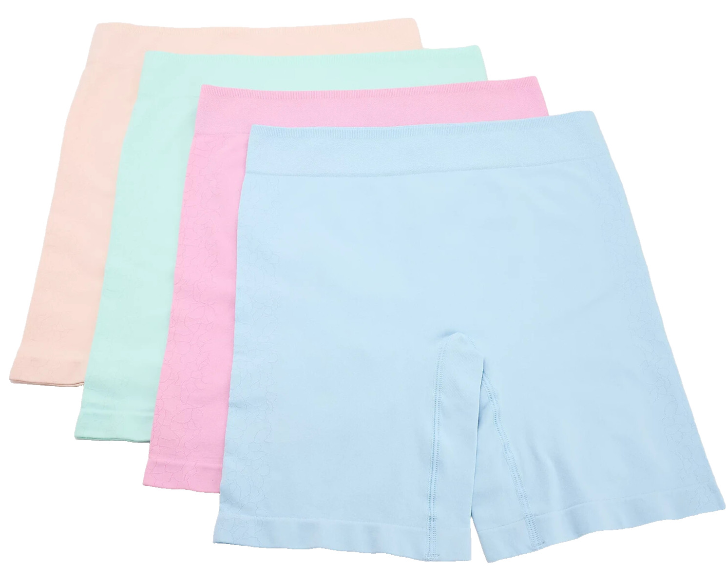 Breezies~Set of 4~Cooling Comfort Seamless Long Leg Briefs~3X~Pastel~A678608