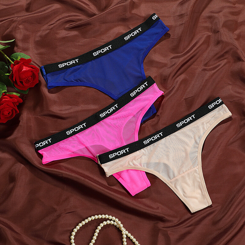 6 Pack Lot Sexy Womens See Through Sheer Panties Thongs G string Brief Underwear