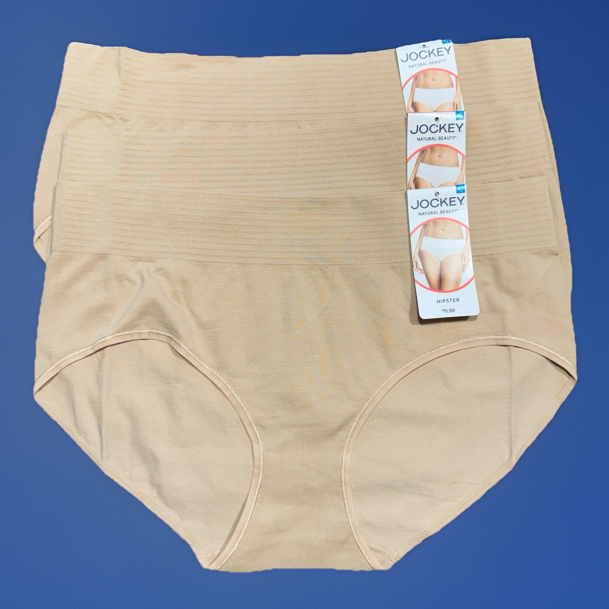 Jockey $34 Natural Beauty 3-Pack LIGHT Stretch Seamfree Underwear Hipster 9/XXL