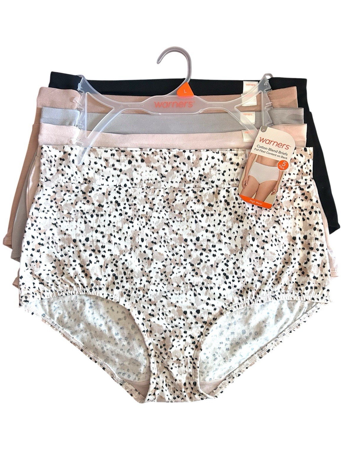 Warners No Muffin Top Stretch Cotton High Waist Brief Panties 5 pack~GREAT FIT!