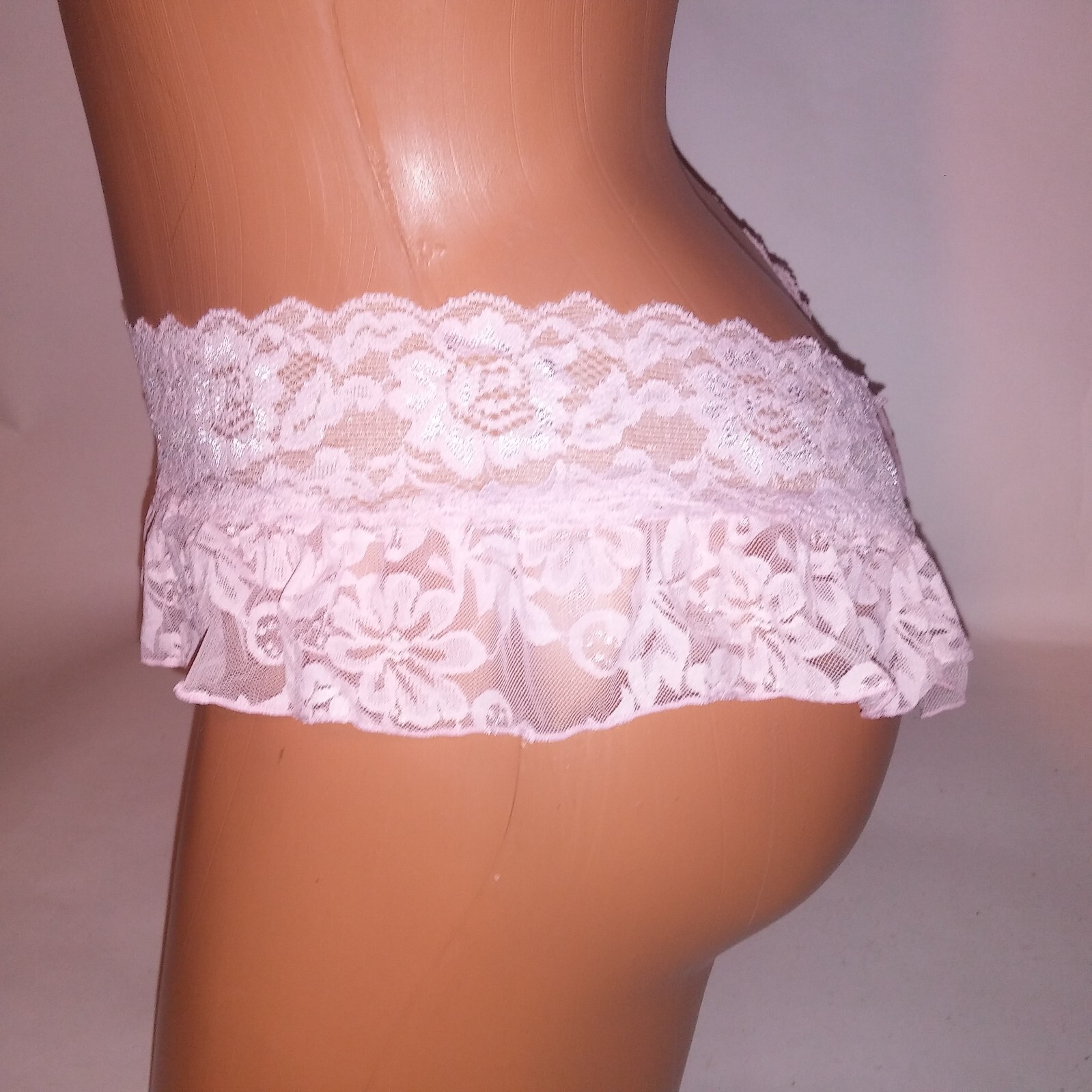 Victoria Secret Panty Thong Large Pink Lace Ruffle Sexy Little Things 2008 Colle