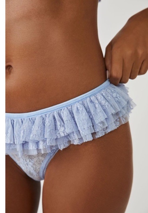 Free People Intimacy Feeling Frilly Thong Size XS NWT