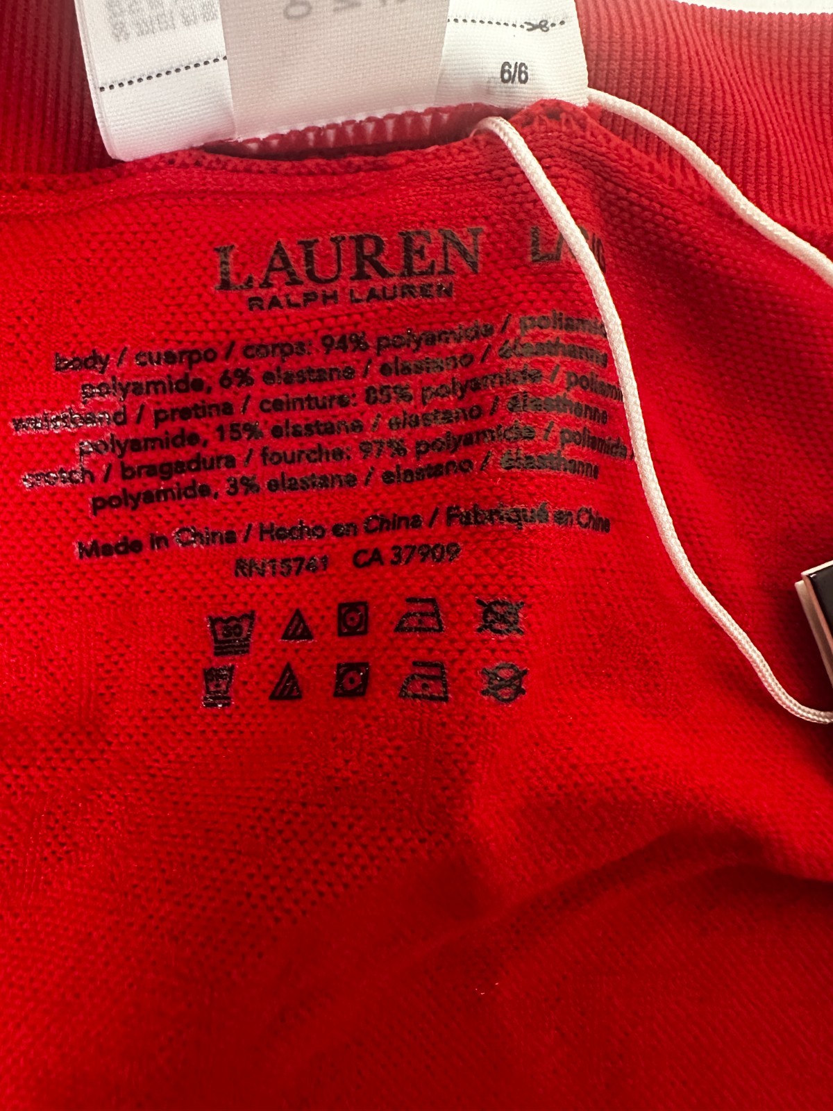 Lauren Ralph Lauren Underwear Bikini Brief Red Large Monogram Mesh Jacquard 2Pk