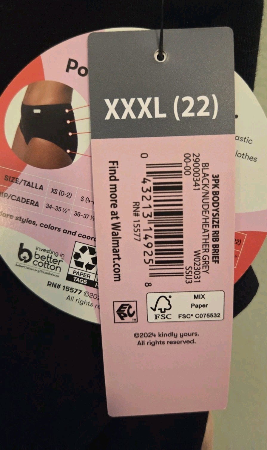 Kindly Yours Women’s XXXL 22 Cotton Modal Modern Briefs Underwear Panties #10726