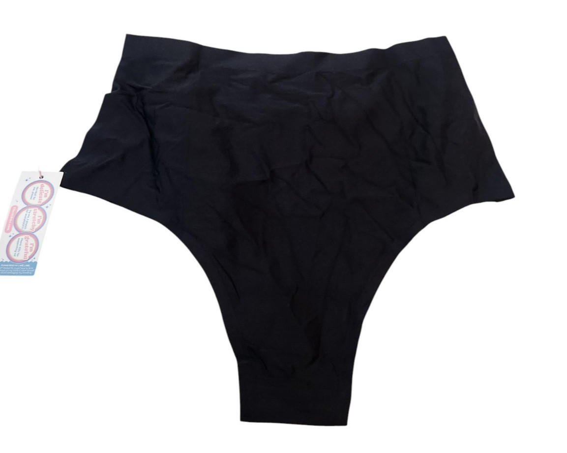 Cheek Boss Panty Womens L High Waisted Cheeky Underwear Panties Black HC125-1