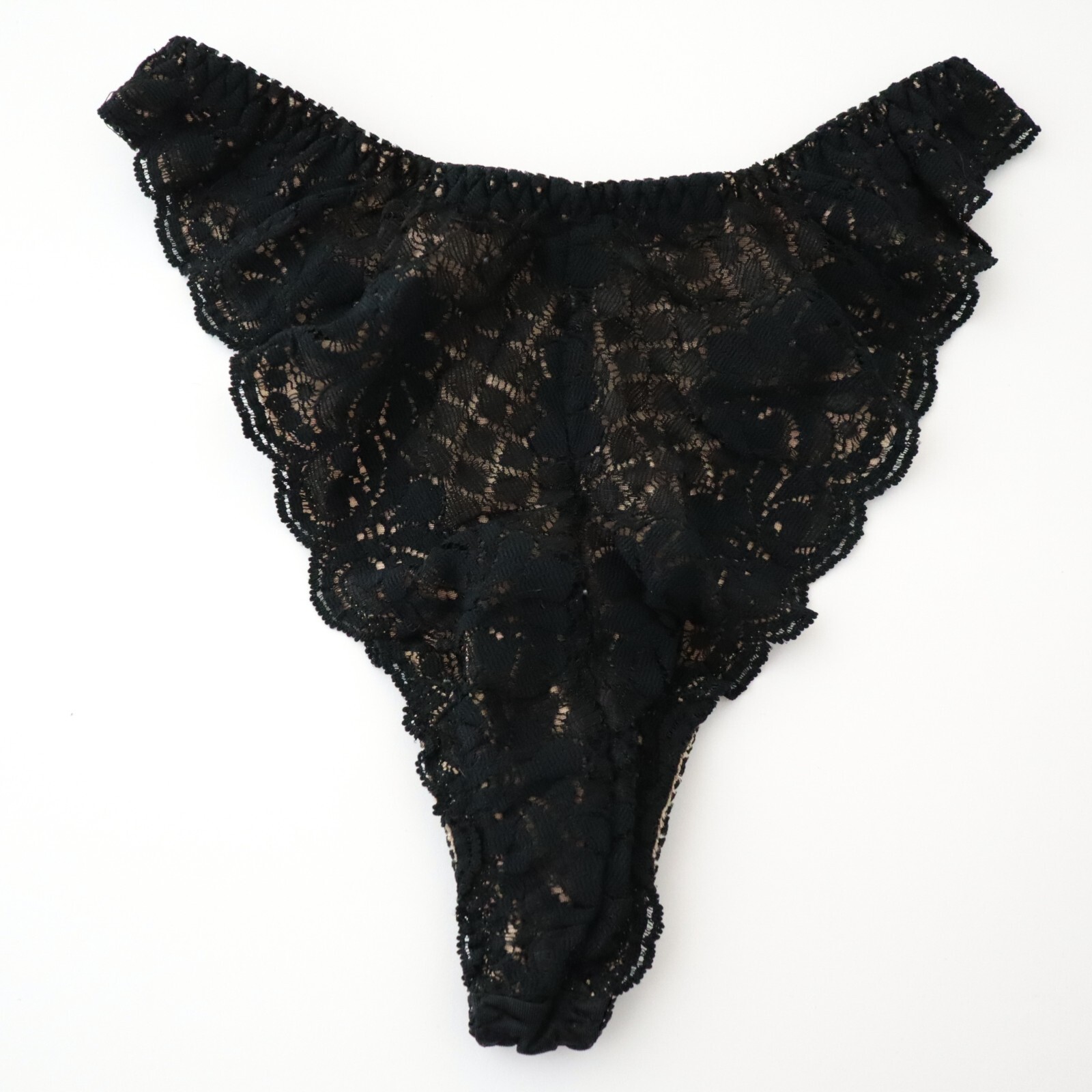 NEW Victoria’s Secret VTG 90s Silky Lace High Cut Thong Panty SMALL