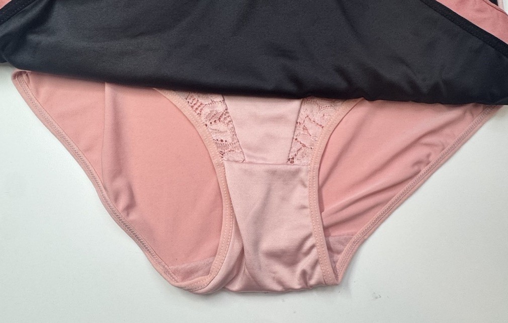 PRIMA VALENTINA Size 2X 3-Pair Brief Underwear Panties Nylon Blend Black Pink