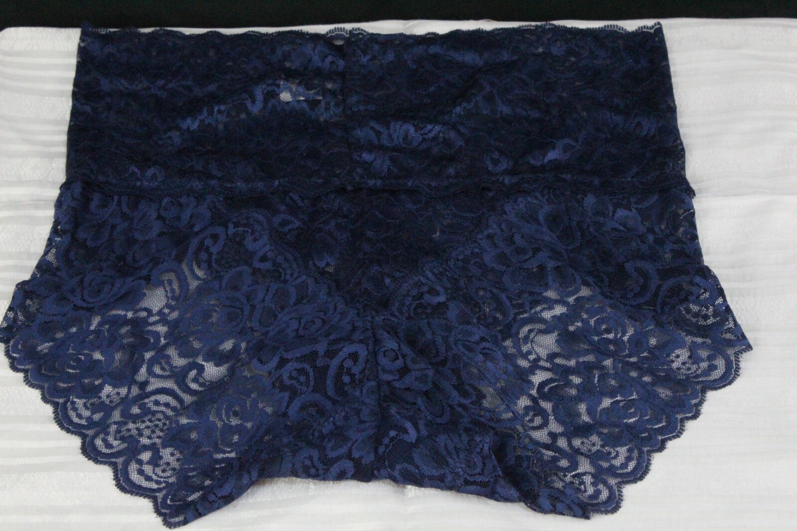 Women’s Chinese Size 2XL High Rise Lacey Panties Color Navy Blue NWOT