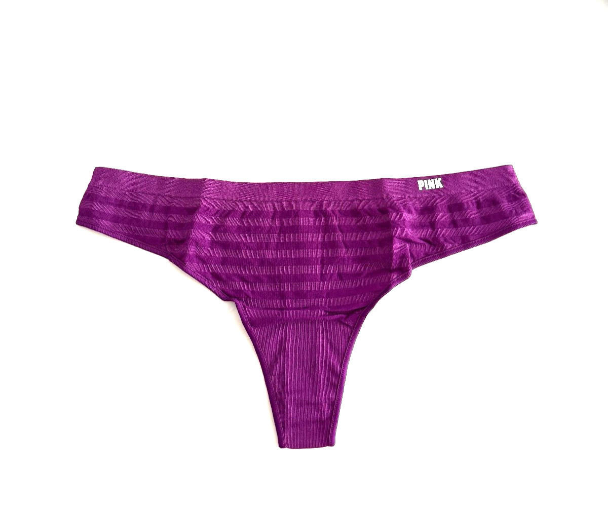 Victoria’s Secret PINK Solid Seamless Thong Panty Deep Purple