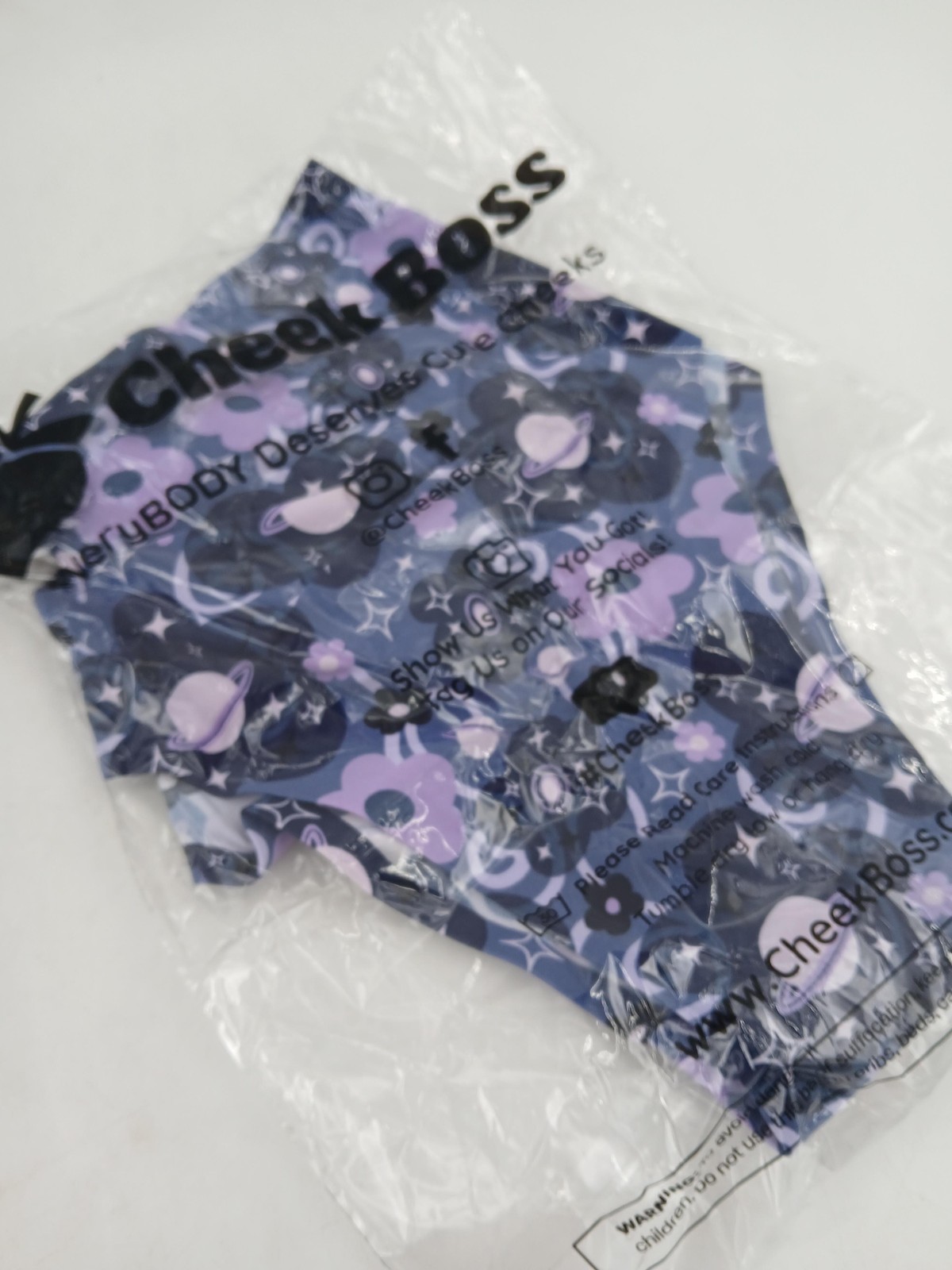 Cheek Boss Underwear Panties Womens Large Purple Galaxy Floral Cheeky Bikini