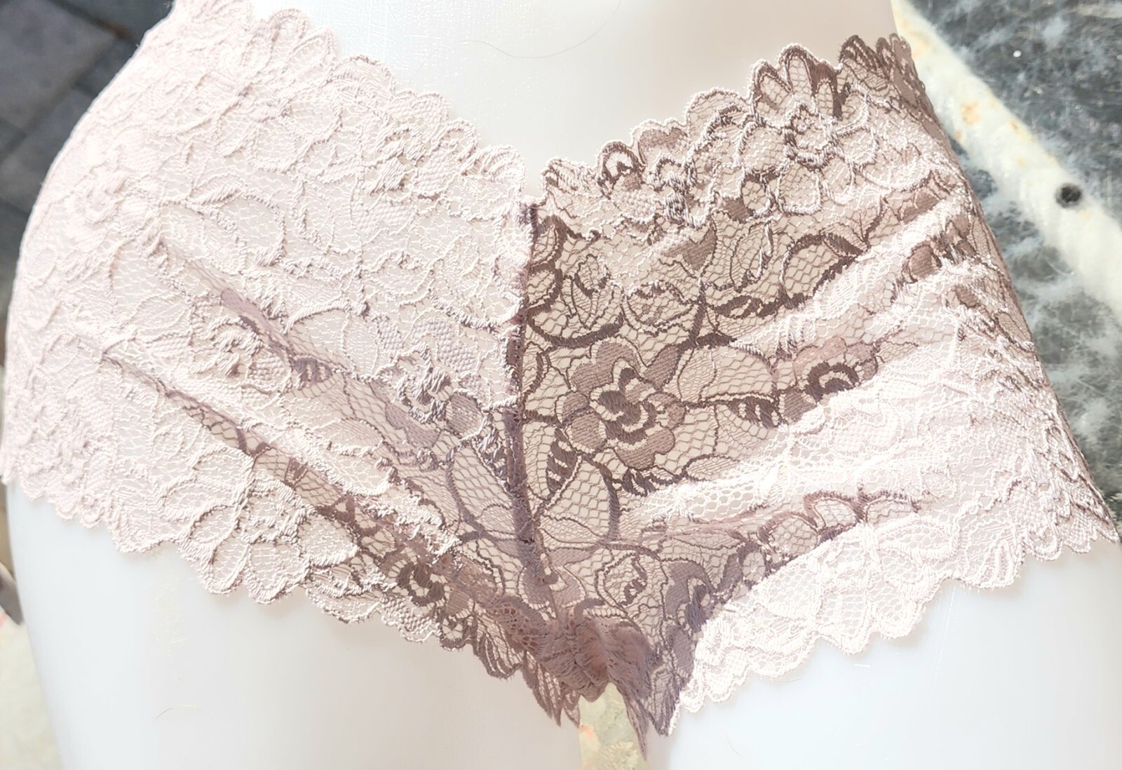 Victorias secret L Rare Vintage Rose🌹lilac Boyshort Lace Shortie Panty Soft