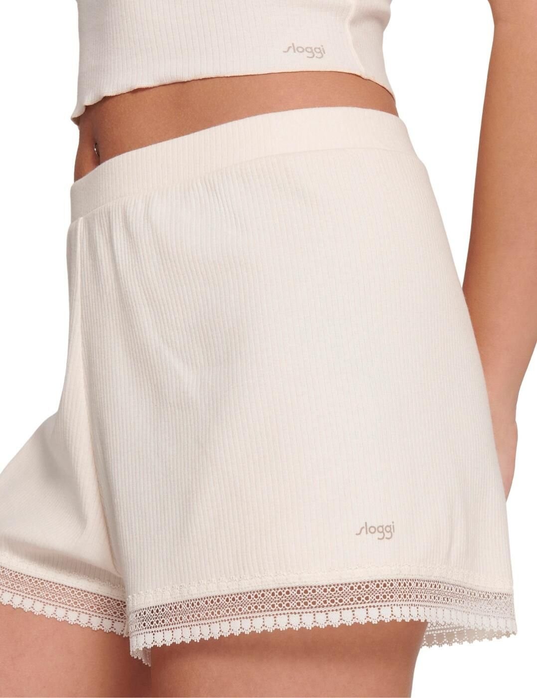 Sloggi Go Ribbed Shorts Loungewear in Angora Soft Ribbed Organic Cotton