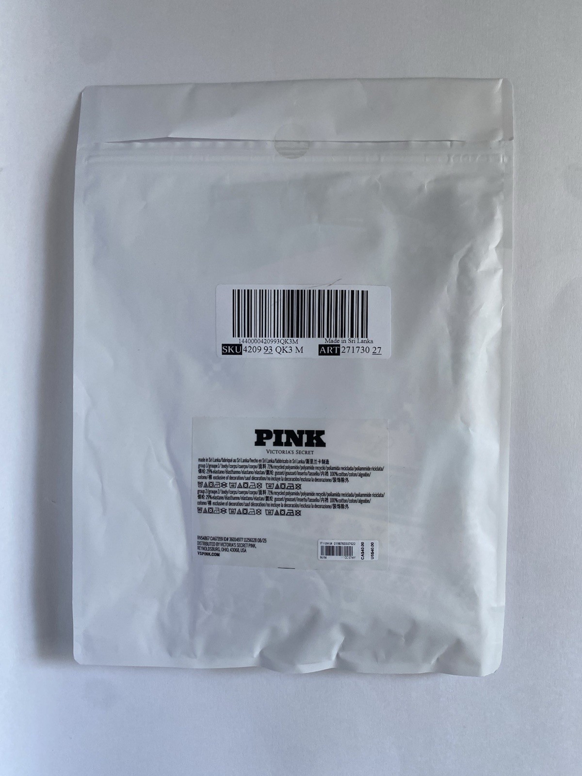 PINK No Show Thong Panties 7 Pack M Multicolor Christmas Fair Isle