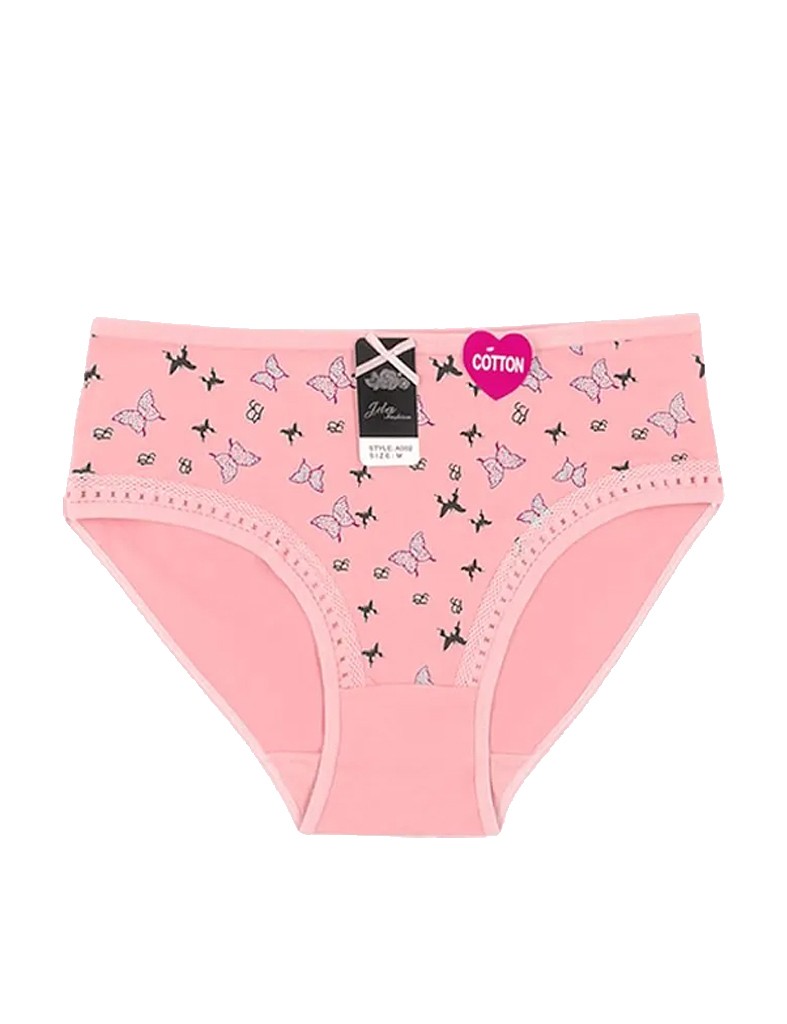 Women’s Cotton Blend Multicolor Butterfly Pattern Elastic Waist Briefs 12 Pack