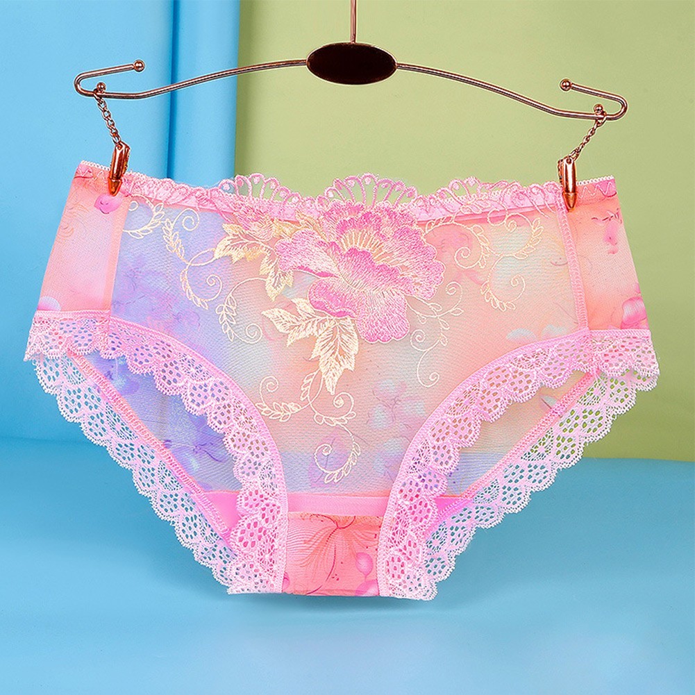 Clothes Inner Wear Embroidered Pants G-string Lace Panties Seamless Sexy Size