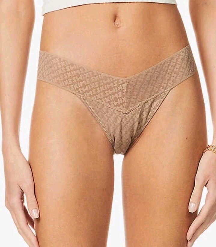Skims Logo Mesh Cheeky Branded Mid-Rise Stretch-Mesh Clay Pn-cbr-1101 XXS