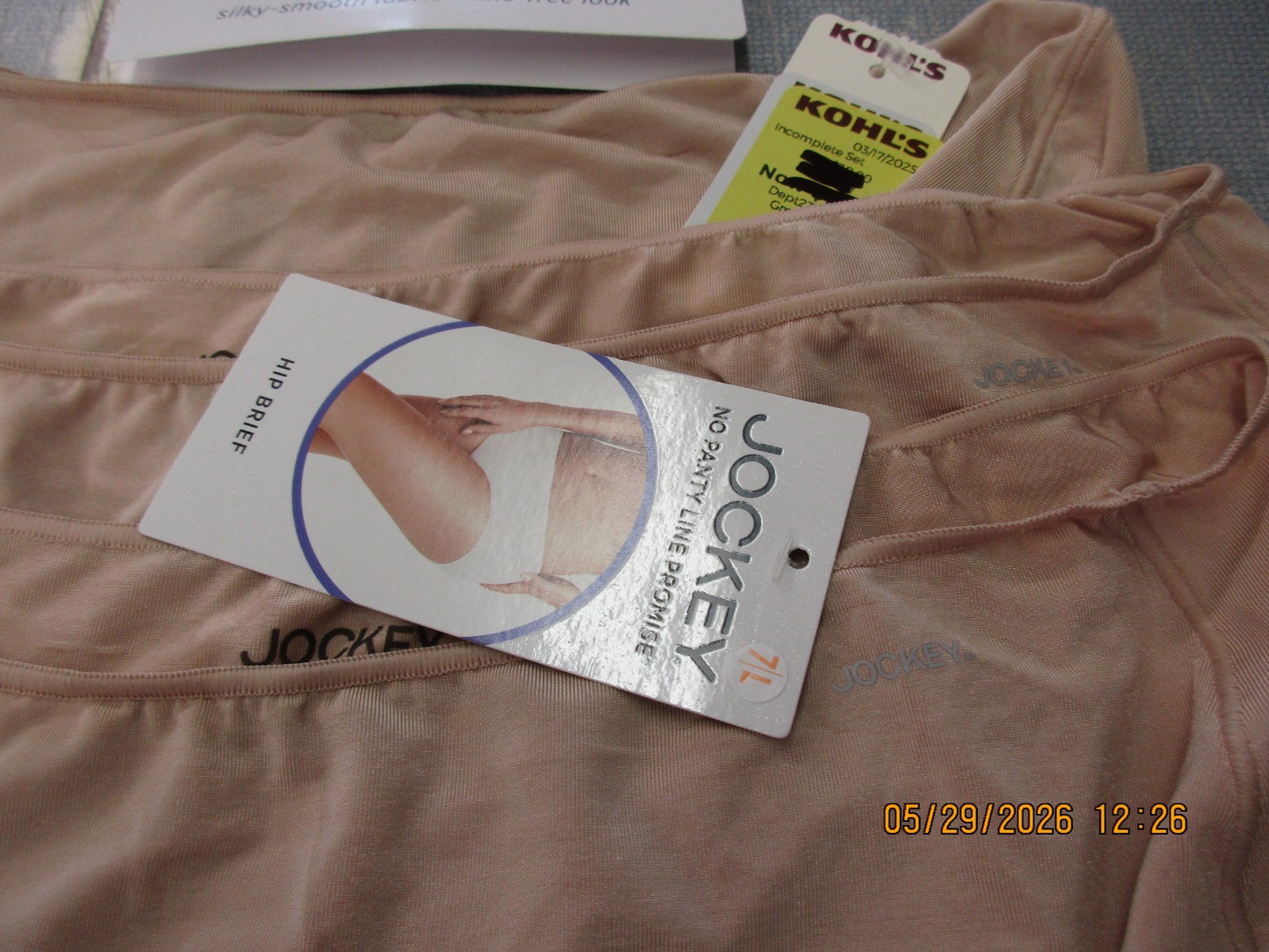 Three Brand New Jockey Women’s Size Large Nude Hip Briefs Microfiber Stretch