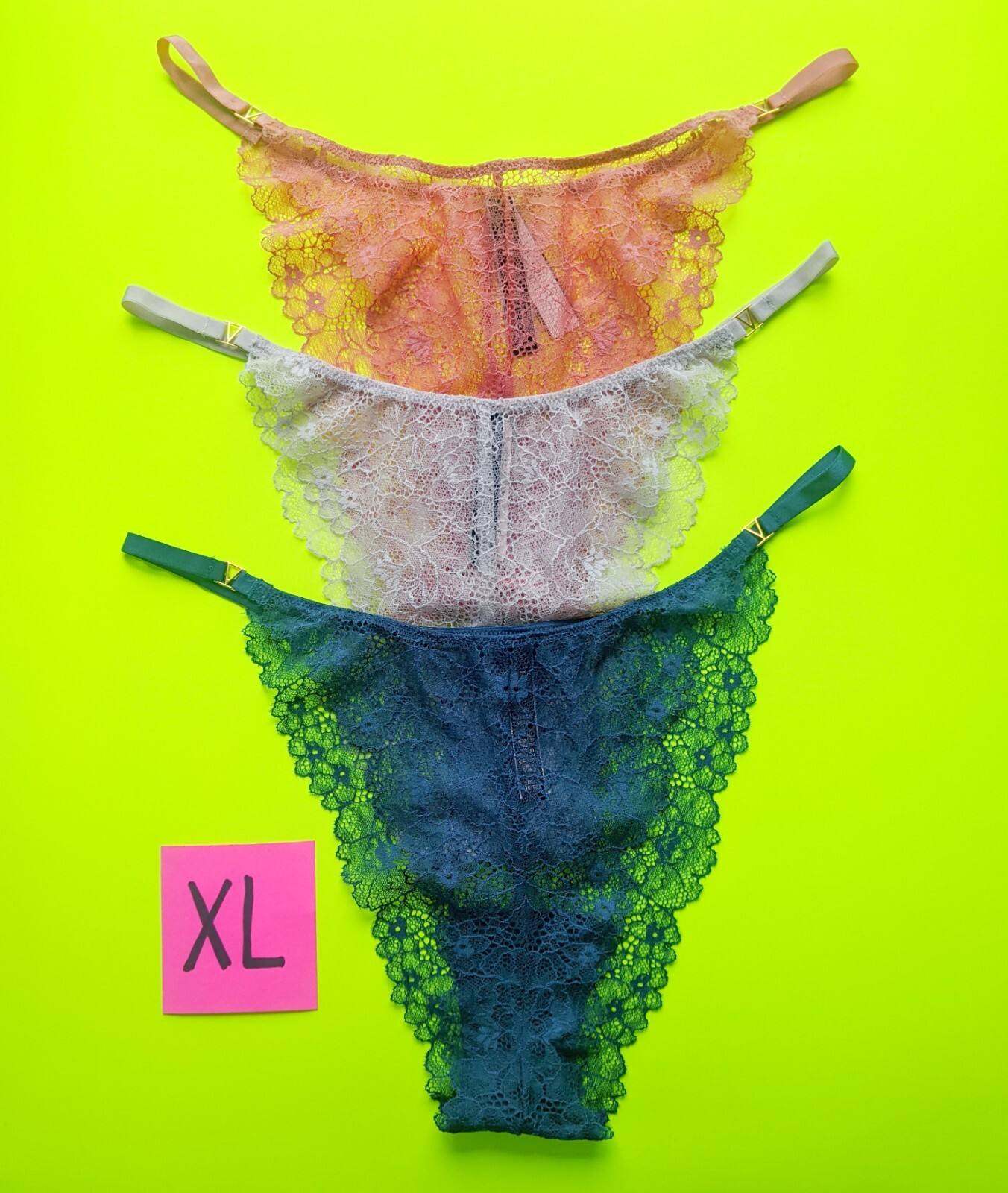 Victoria’s Secret Very Sexy Size XL Luxe Lace Brazilian Panty Bundle – Lot of 3