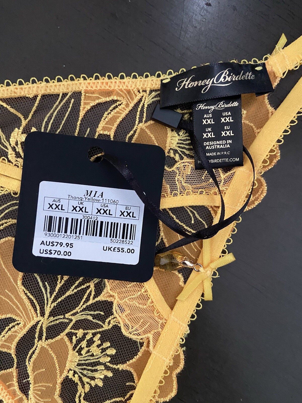 Honey Birdette Mia Thong Panty Size XXL