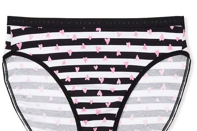 M L XL XXL Black White Heart Cotton Victorias Secret High-Leg Waist Brief Panty