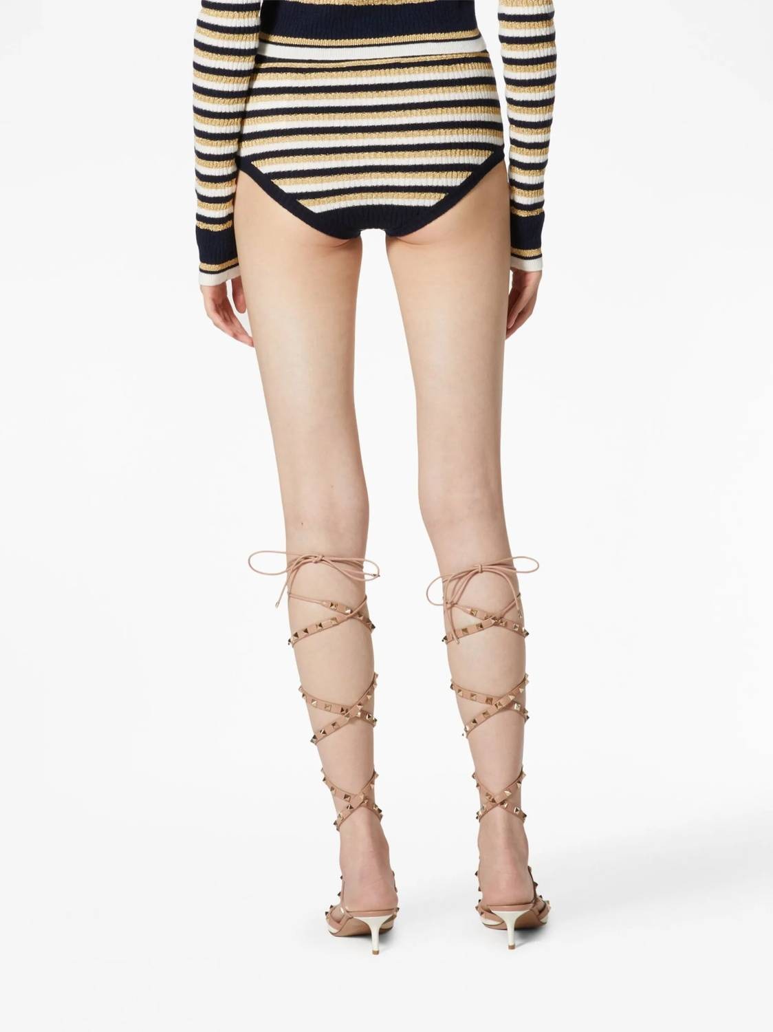 Valentino Striped Lurex Mini Shorts Size S