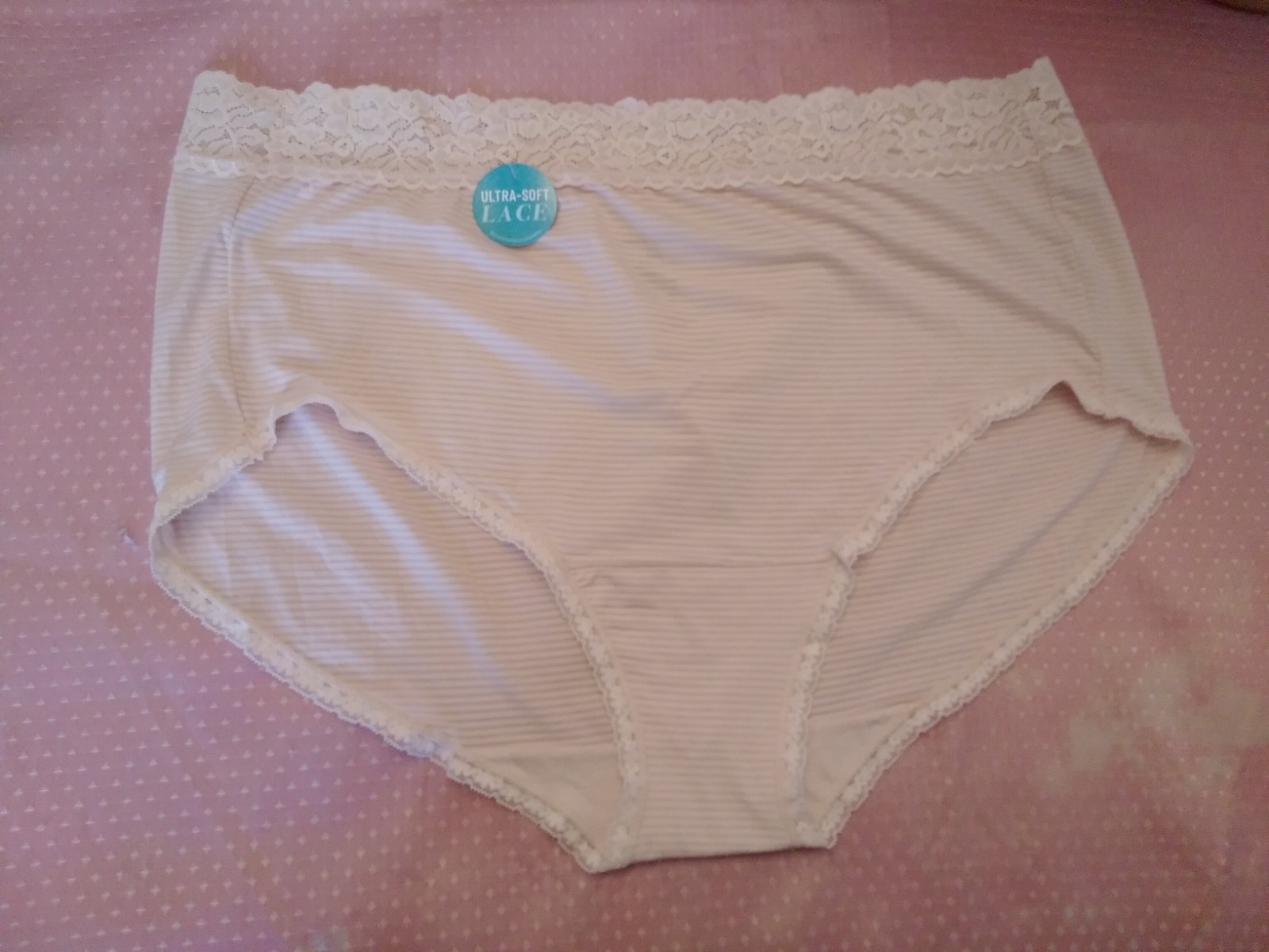 Panties Vanity Fair SZ 11 4XL 100% Soft Nylon Silky Striped Sissy Grannie