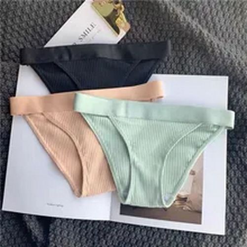 Thread Cotton Thong Briefs – Sexy Seamless Panties Simple Low Waist Underwear