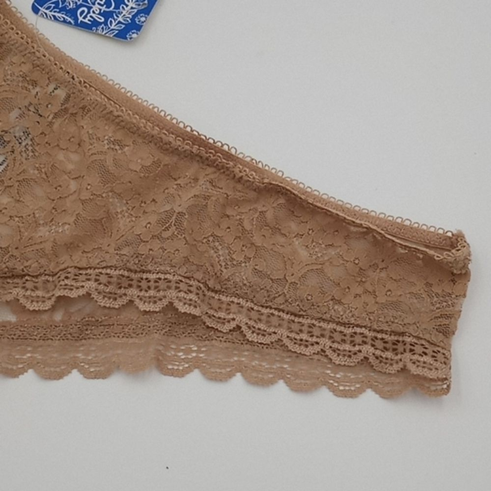 Free People Panty Womens Medium Sheer Floral Lace Hipster Cheeky Brief‎ Nude M