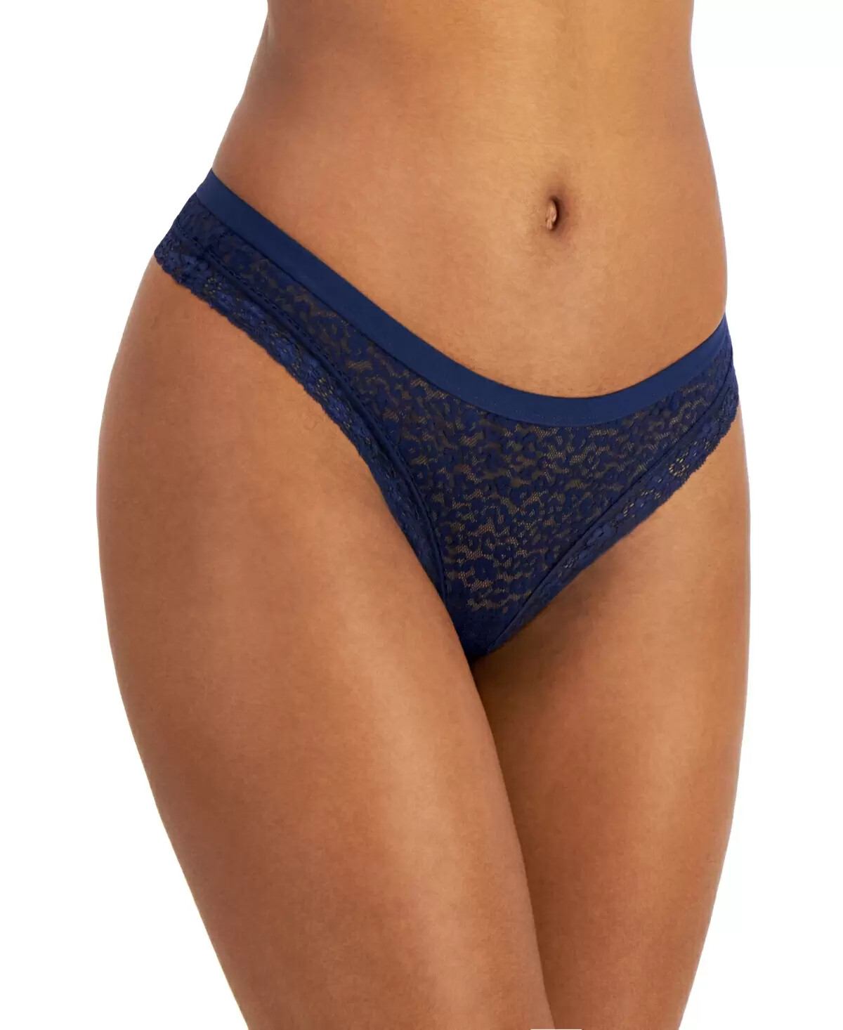 Jenni Intimates Women’s Leopard and Floral Pattern Lace Thong, Assorted Colors