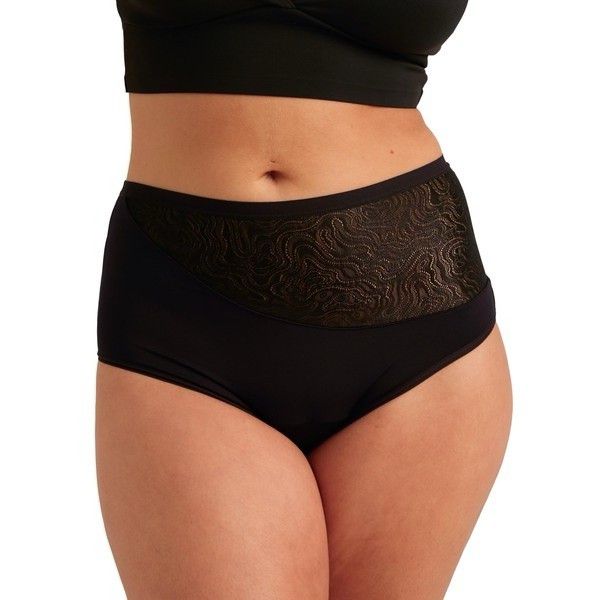 NWT Saalt Seamless High Waist Period Underwear Heavy Absorbency Volcanic Black X