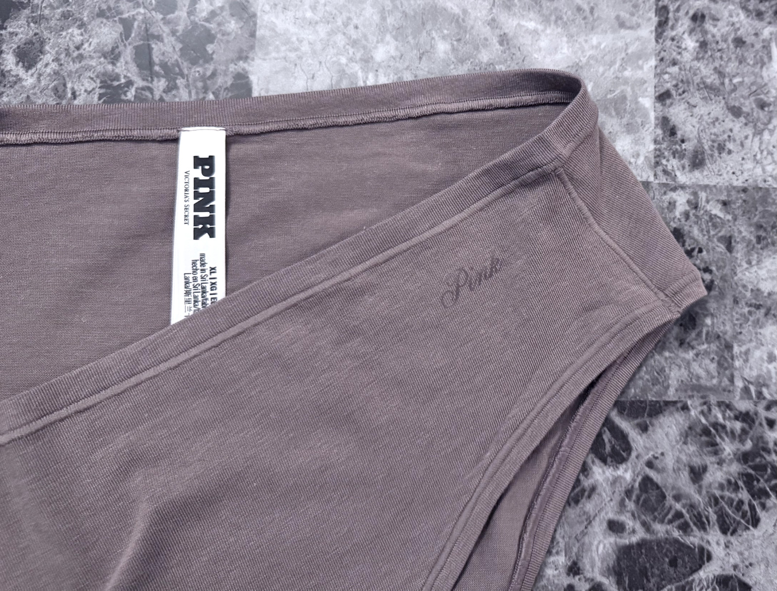 NWOT VICTORIA’S SECRET PINK LINE XL TAUPE COTTON MODAL ELASTANE CHEEKY PANTIES