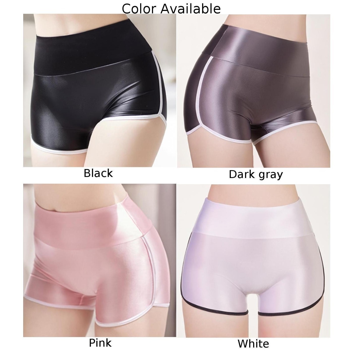 Comfortable and Smooth Yoga Sports Shorts with Oil Shiny Glossy Appearance