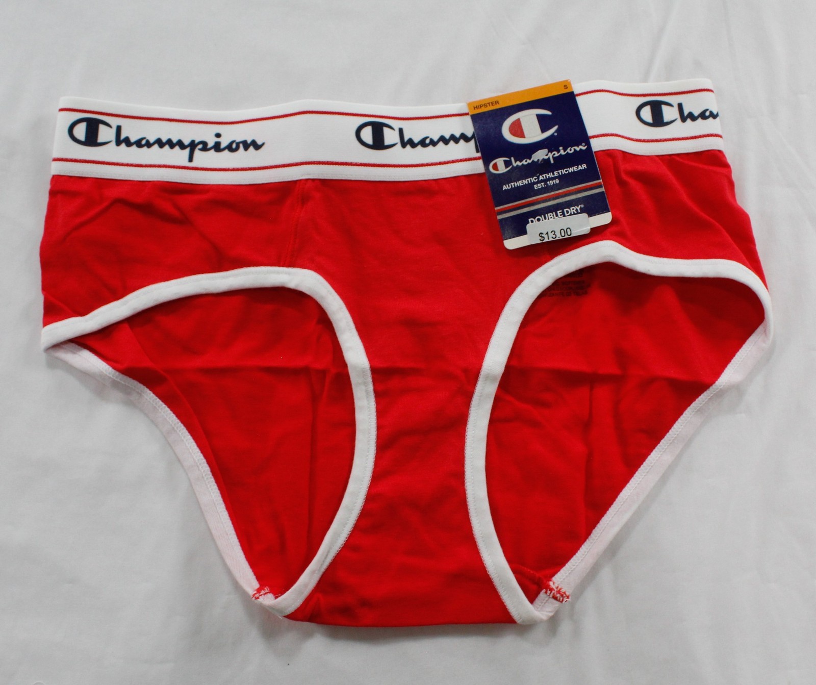 Champion Women’s Logo Band Heritage Hipster Underwear NC3 Scarlet Small NWT