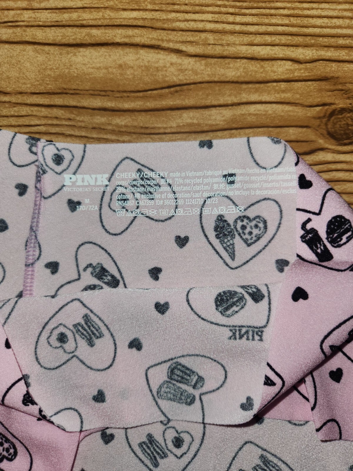 Victoria’s Secret PINK NoShow Cheeky Panties Size Medium Color Pastel Pink 🍔🥤❤