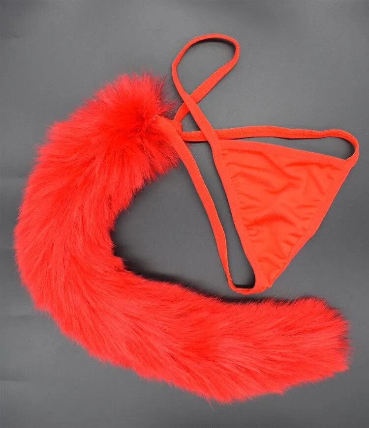 Soft Rabbit Tail Sexy Lingerie G String Female Underwear Thong Briefs Panties