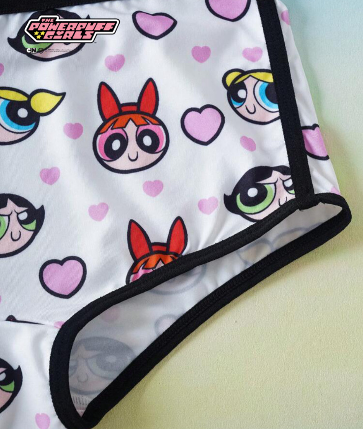 Women’s Teens Powerpuff Girls X SHEIN Kawaii Cartoon Boyshort Shortie Panty L