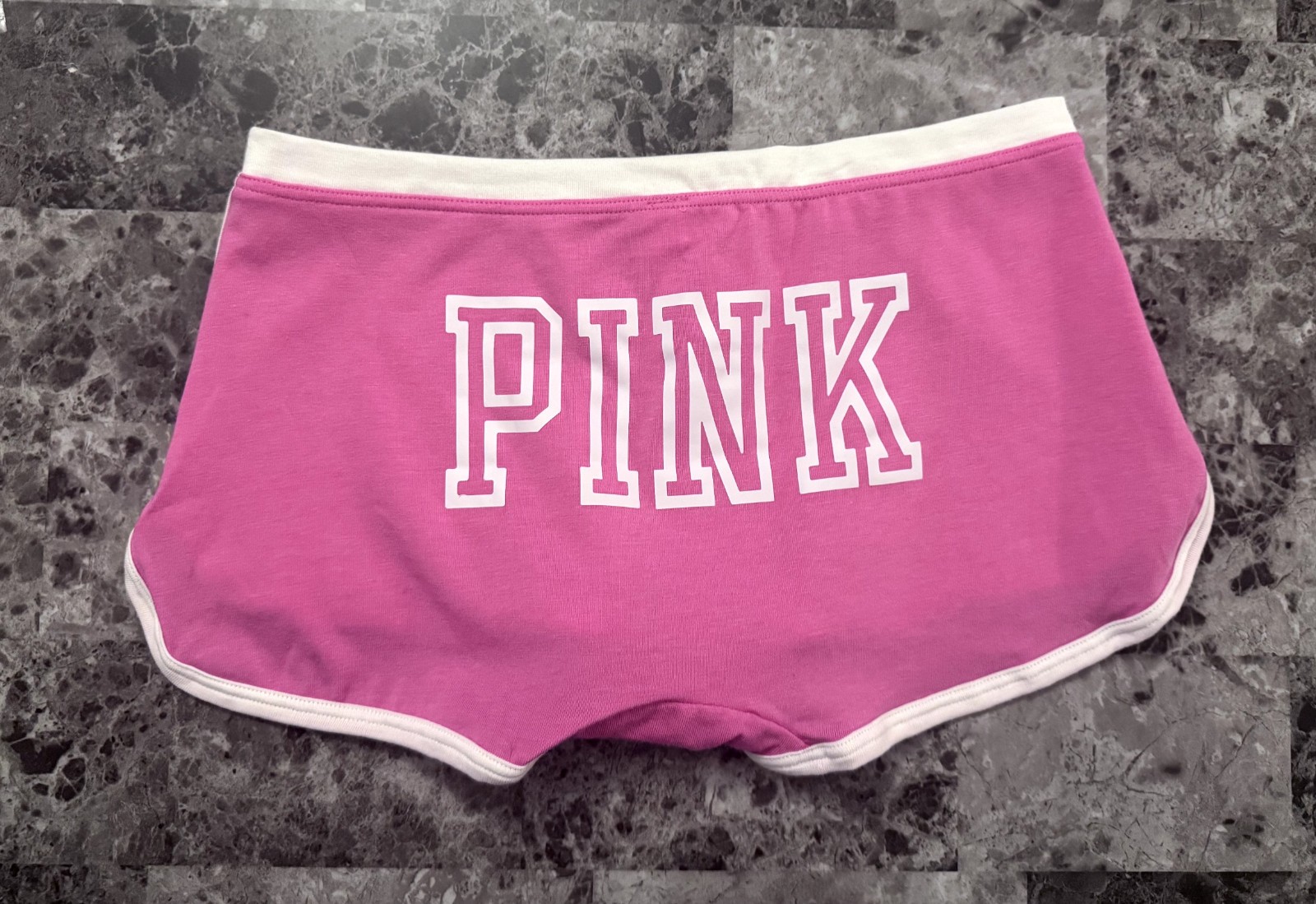 Victoria’s Secret PINK – S Cotton Dorm Boyshort Panty – Pink White Dog Small