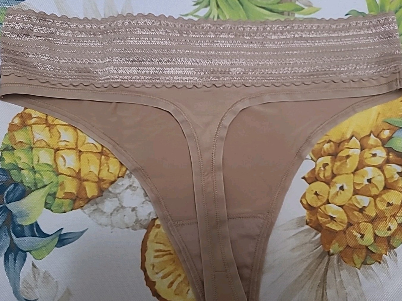 WARNER’S Sz XL~RX101J~Mid Waist No Pinch No Problems Waistband Lace Thong $12.