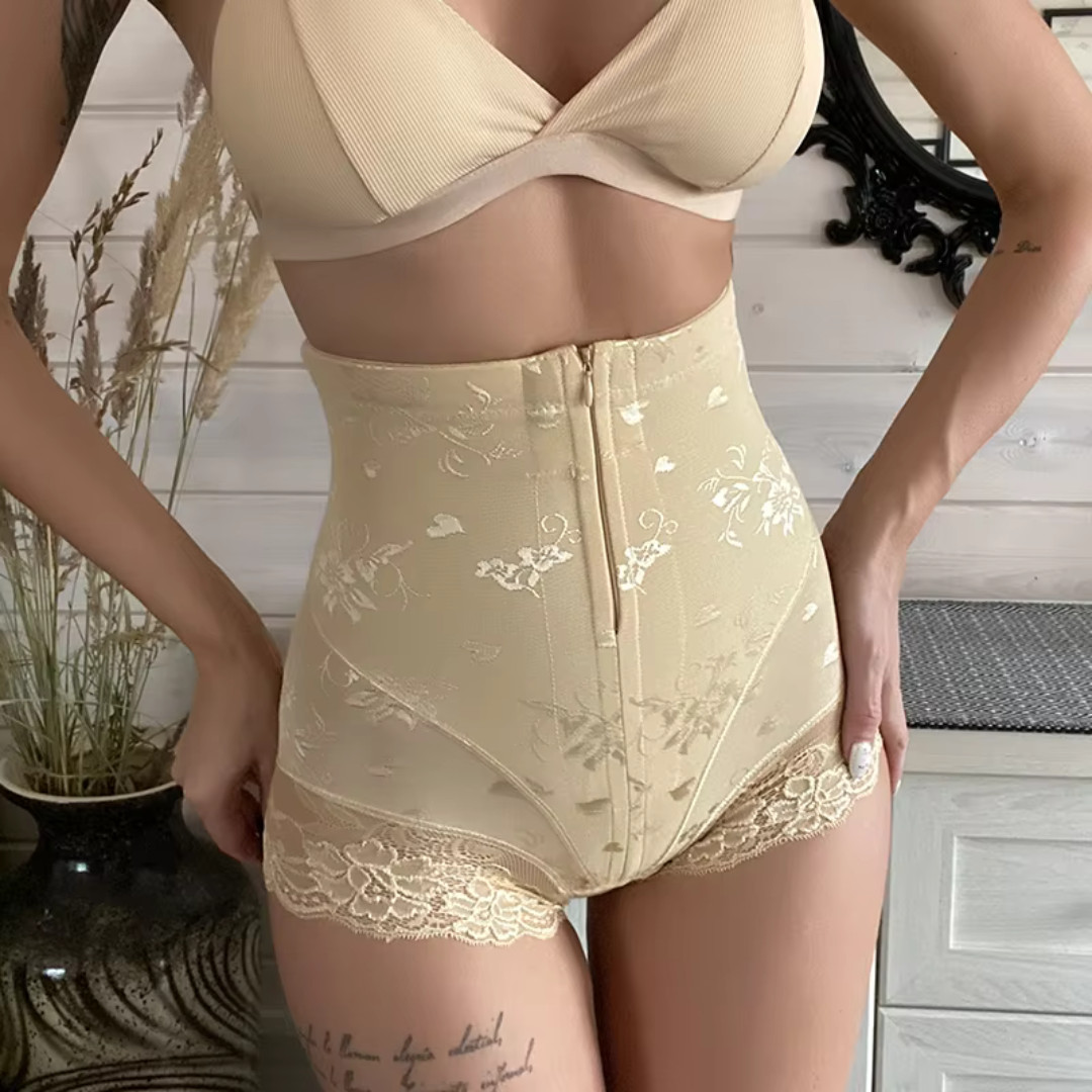 High Waist Shaping Lace Brief Underwear Panties Shapewear Tummy Control
