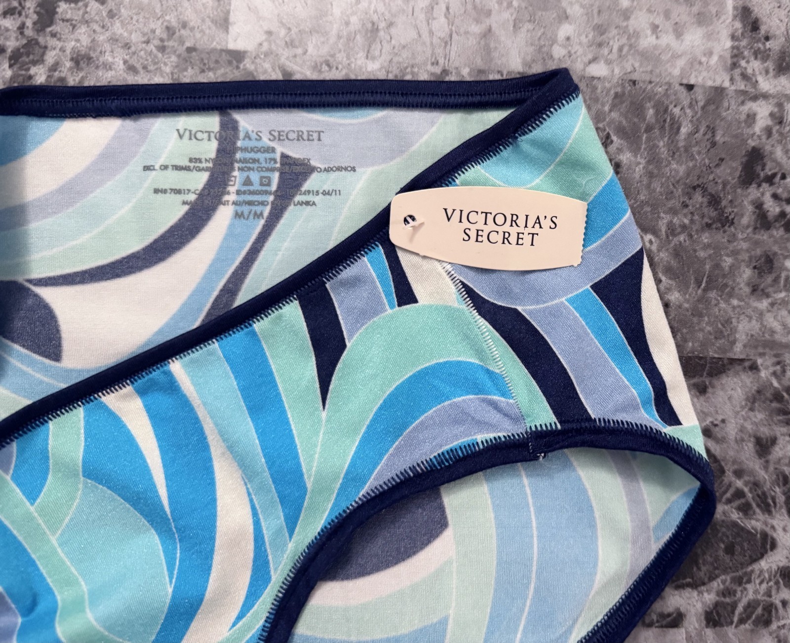 NWT VICTORIA’S SECRET FABULOUS M SMOOTH BLUE GREEN RETRO RARE HIPHUGGER PANTIES