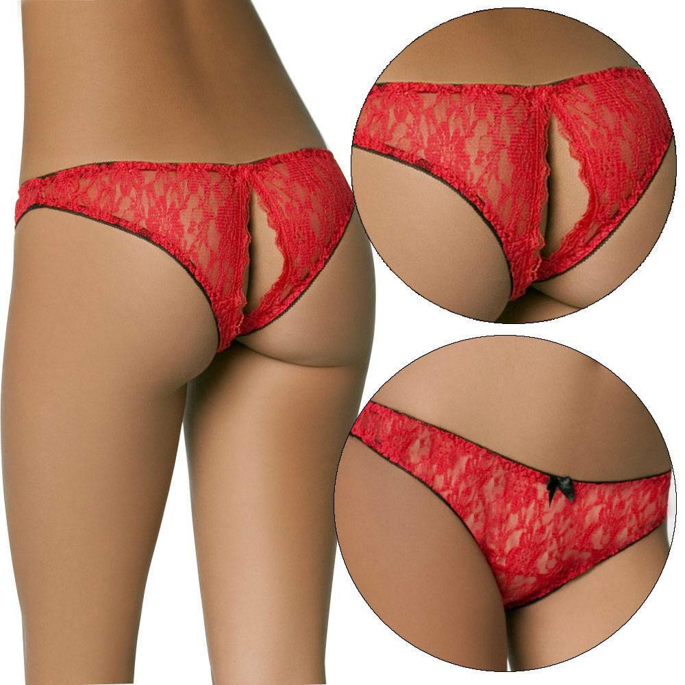 Women’s Lace Panties Crotchless Underwear Thongs Lingerie G-string Floral Briefs