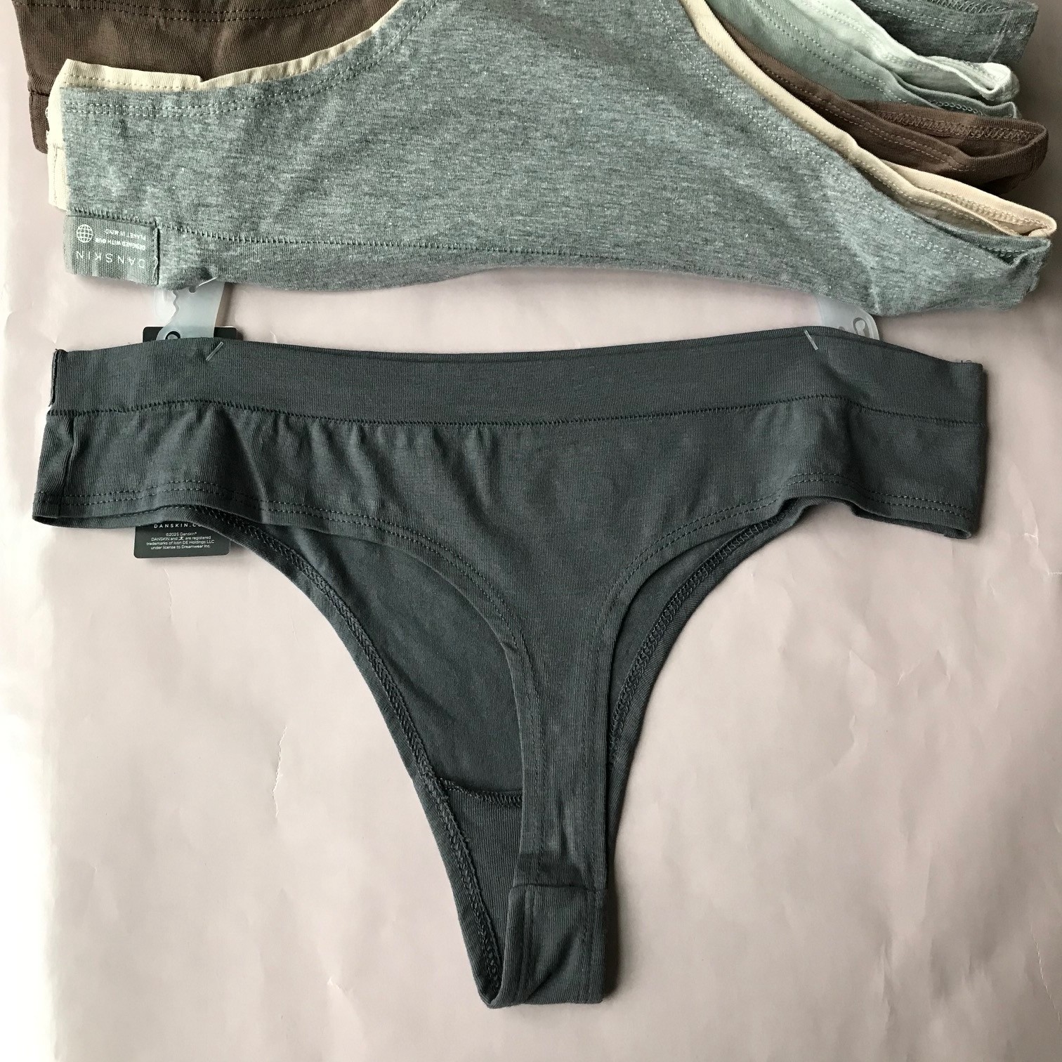 Danskin Intimates Organic Cotton Thong Panties , 7 set, Size : XL