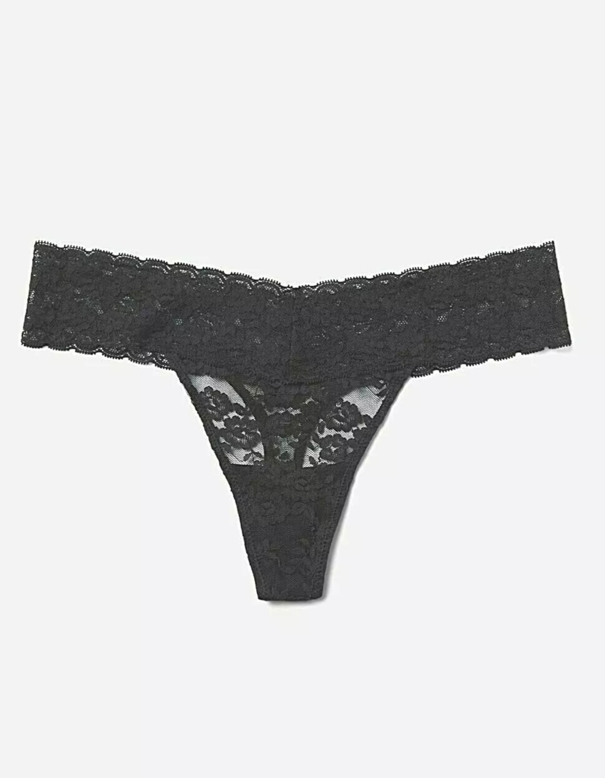 Ex Chainstore Luxury Lace Cheeky Sheer Thong Knicker Panties Size M 14/16