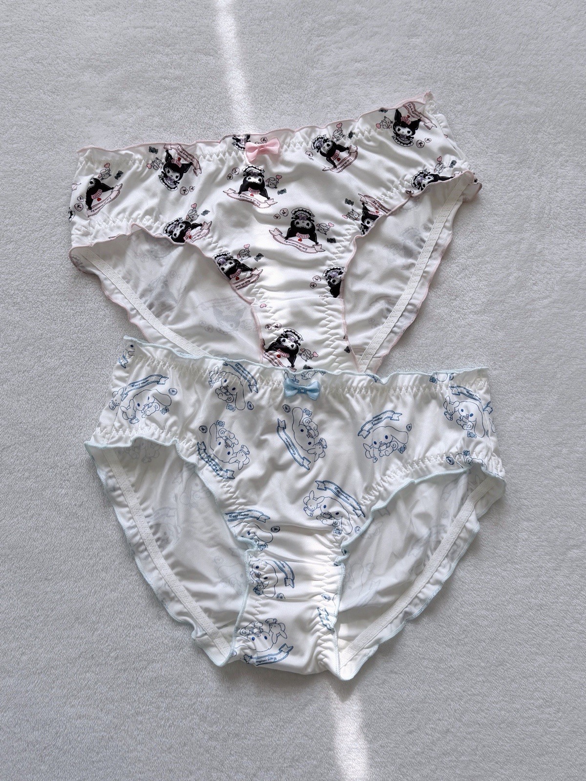 Set Of 2! US-S Girls Sissy Bow Cute Ruffle Panties Kuromi And Cinnamoroll
