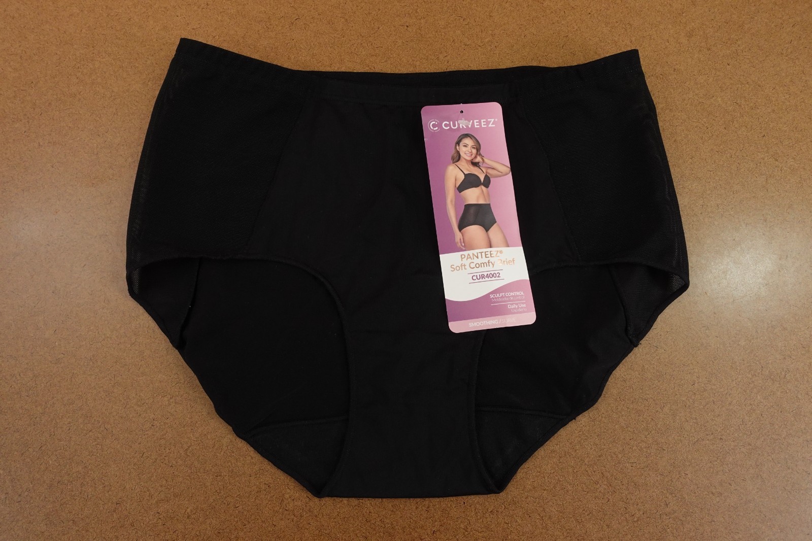 Curveez Womens Size Medium Black Spft Comfy Shaping Brief Panty NWT