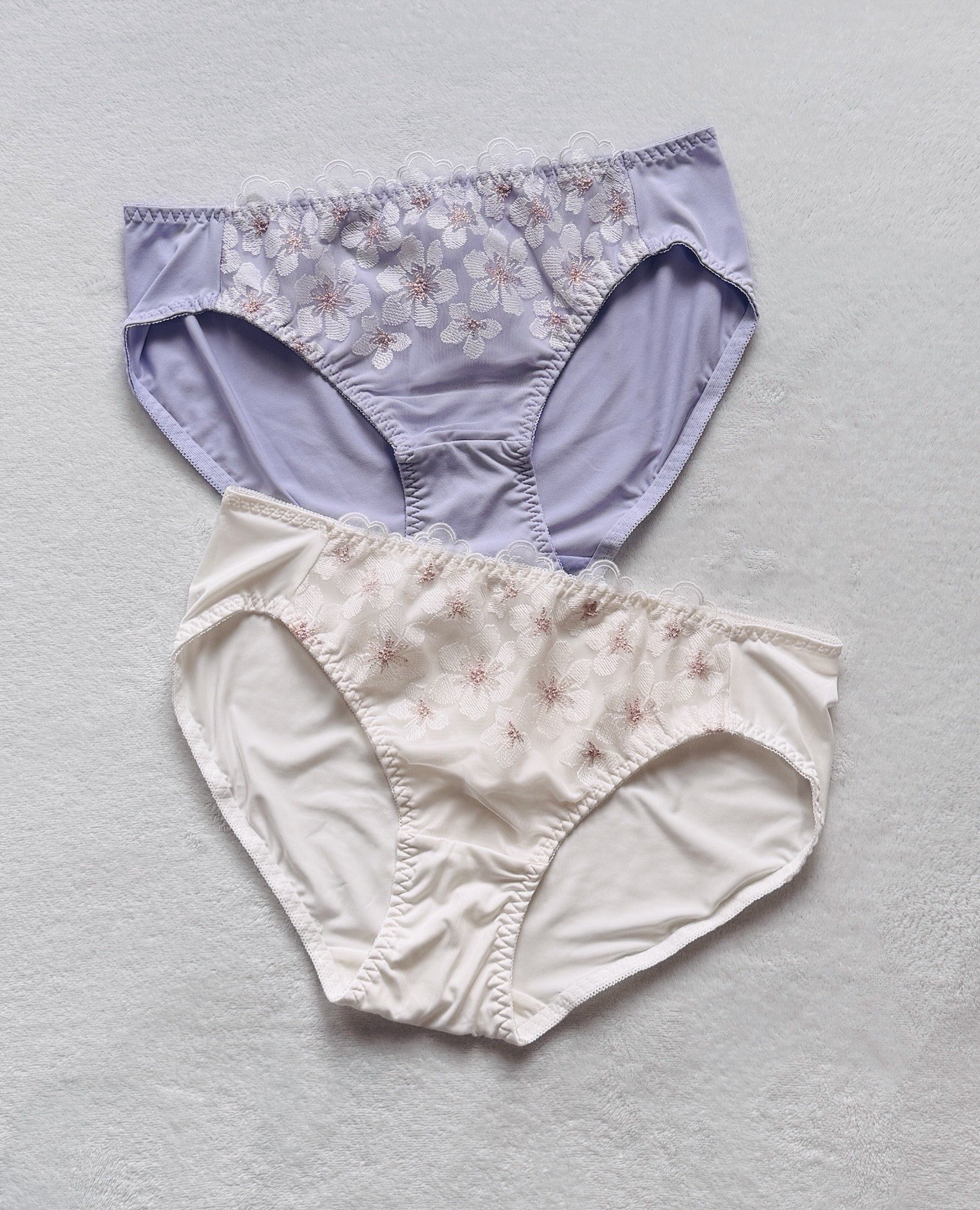 Set Of 2 Pairs US-L/JP-3L Japanese Classic Glittery Floral Embroidery Panties