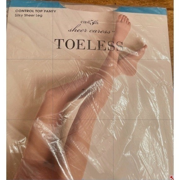J.C. Penney East 5th Panty Hose Sheer Caress Toeless Silky Sheer C-11