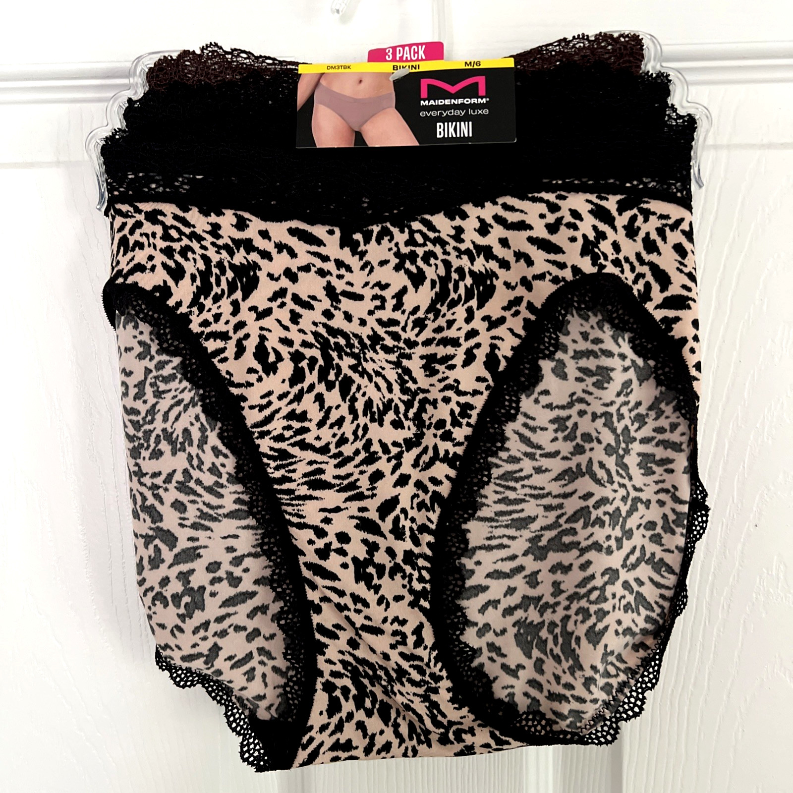 NEW 3 Pack Maidenform Everyday Luxe Bikini Panties M/6 Multi-Color DM3TBK