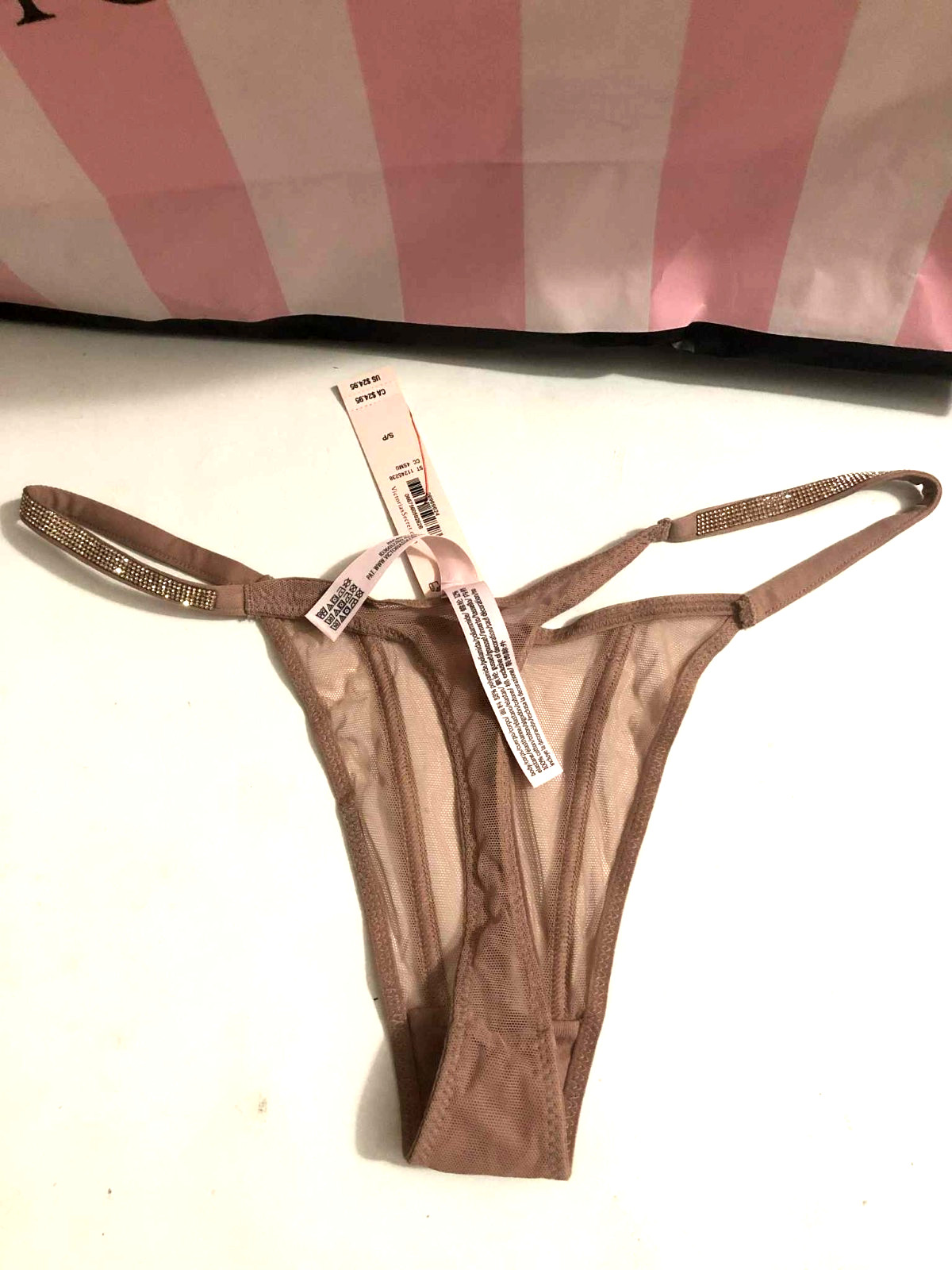 Victoria’s Secret Very Sexy Sheer Shine Thong Panty Color Almond S NWT